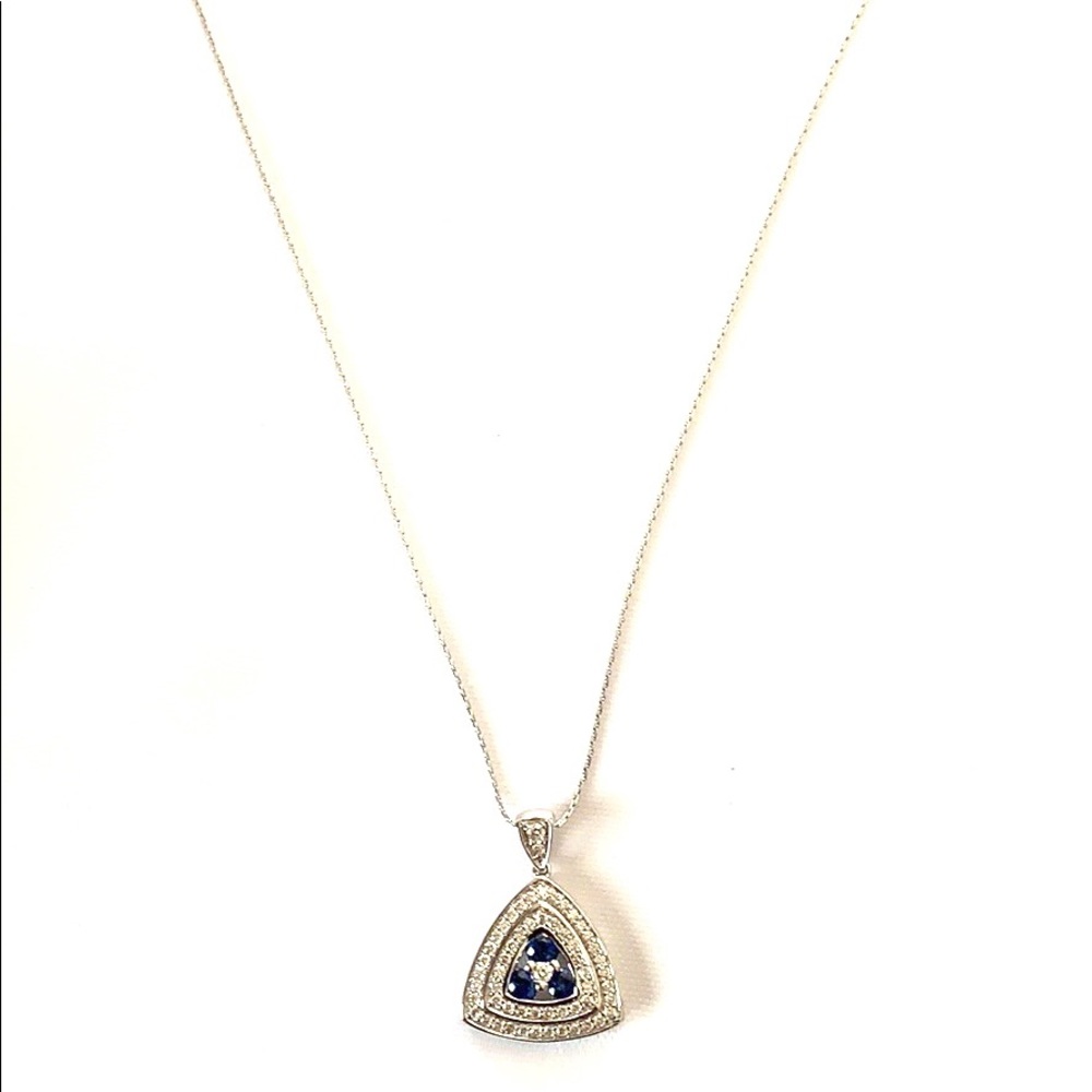 Ladies diamond and sapphire necklace